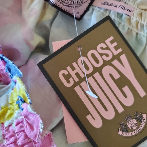 NEW Y2K Juicy Couture Angel Maisey Silk Cotton Floral Dress Women's Size Petite - Picture 9 of 12